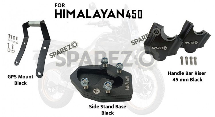 Fit For Royal Enfield New Himalayan 450 GPS Mount Risers and Side Stand Extender - SPAREZO